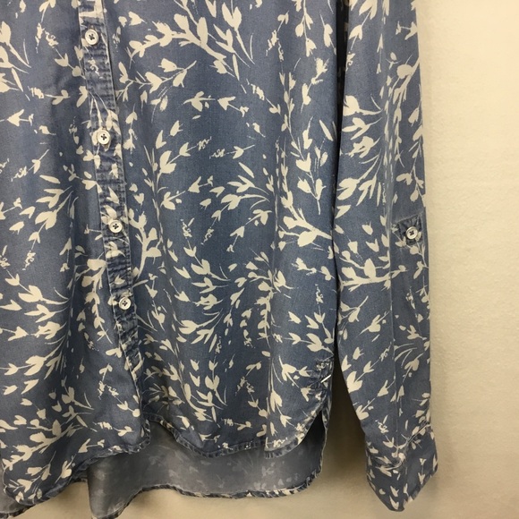 Foxcroft Carmen Long Sleeve Wistful Branches Tencel Button Up Shirt Size 12 - Picture 5 of 11